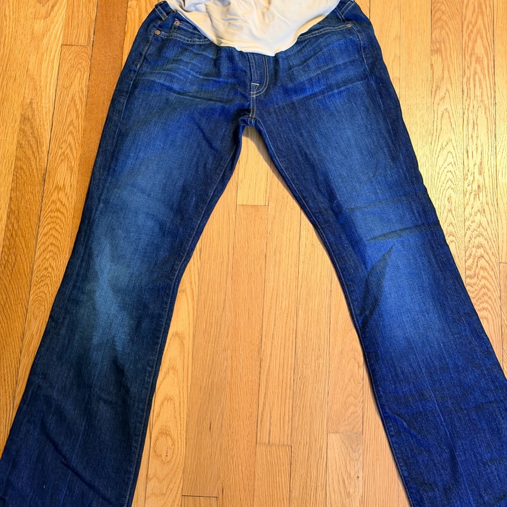 BUNDLE of maternity clothes: jeans, overalls, nursing/maternity tops
